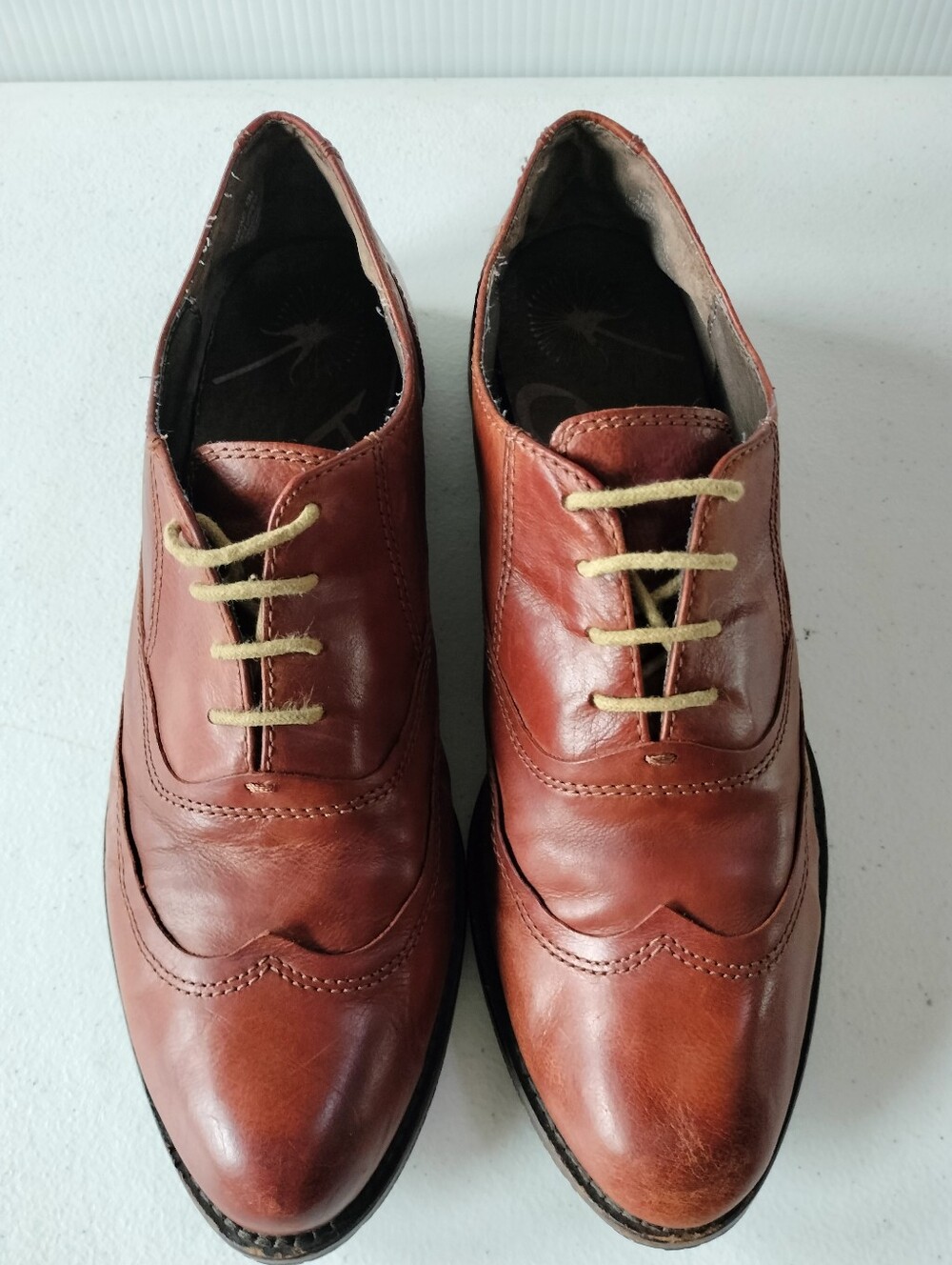 OTBT Hammond Classic Women's Brown Leather Oxford Shoes 10 Office Androgynous